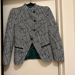 Emporio Armani Black and White Geometric Blazer
